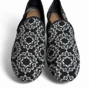 TOMS Darcy Sunburst Slip-On Flats black and gray sunburst